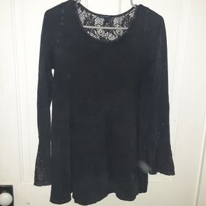 Black lacy long sleeve shirt
